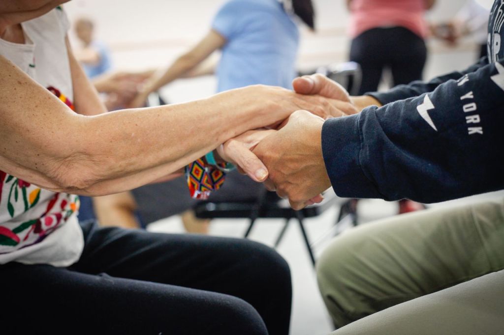 Hands clasped